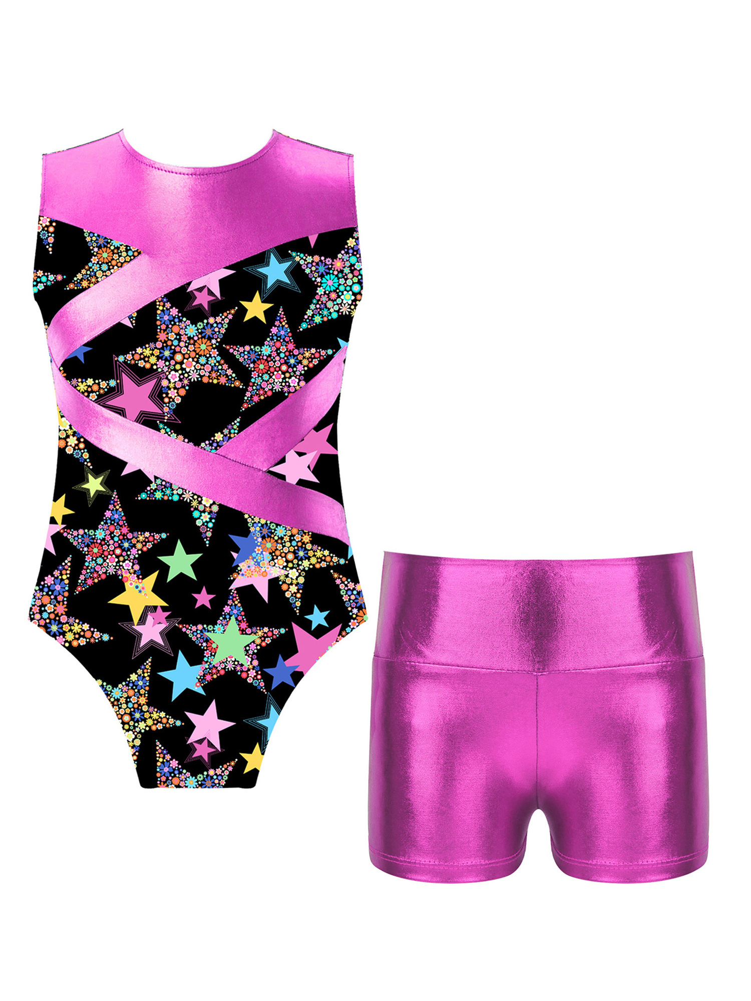 iiniim Girls Slim Fit Gymnastic Unitard Leotard Colorful Pattern ...