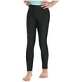 thumbnail image 1 of iiniim Girls Solid Color Athletic Leggings Yoga Workout Pants Kids Dance Performance Black 16, 1 of 7