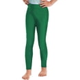 thumbnail image 1 of iiniim Girls Solid Color Athletic Leggings Yoga Workout Pants Kids Dance Performance Dark Green 8, 1 of 7
