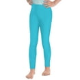 thumbnail image 1 of iiniim Girls Solid Color Athletic Leggings Yoga Workout Pants Kids Dance Performance Lake Blue 6, 1 of 7