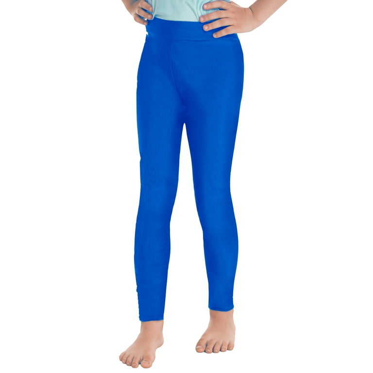 iiniim Girls Solid Color Athletic Leggings Yoga Workout Pants Kids Dance  Performance Royal Blue 16