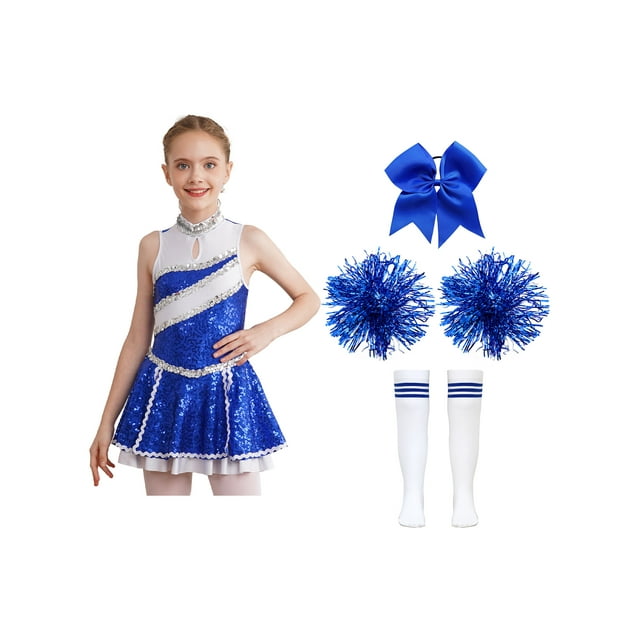 iiniim Girls Sparkle Cheerleading Dance Dress for Schoolgirls Cheer ...