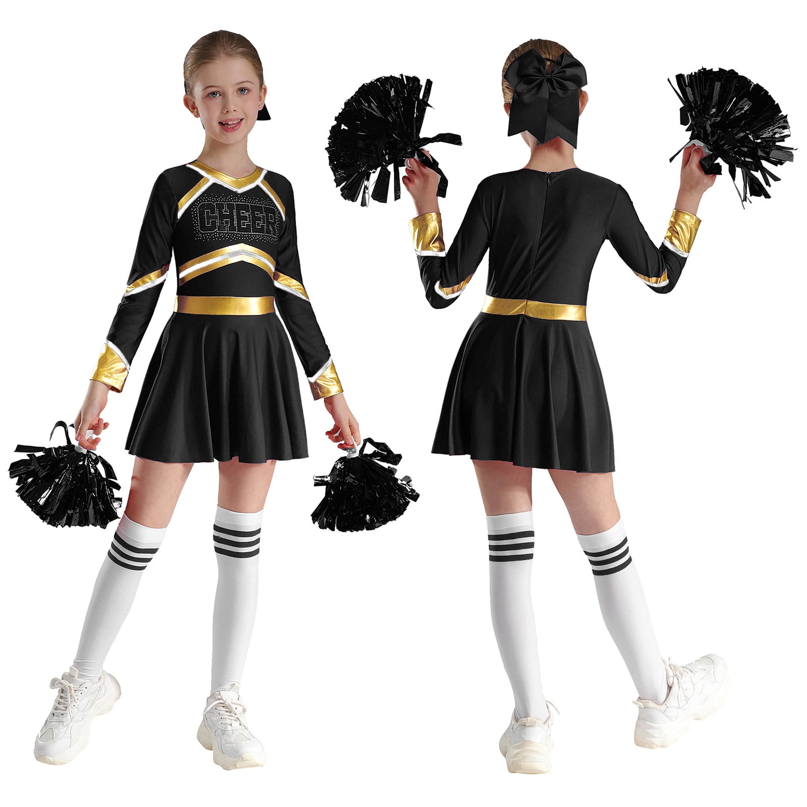 Pom Pom Cheerleader Brillanti - 2 Pezzi Con Manico Per Eventi Sportivi E Feste