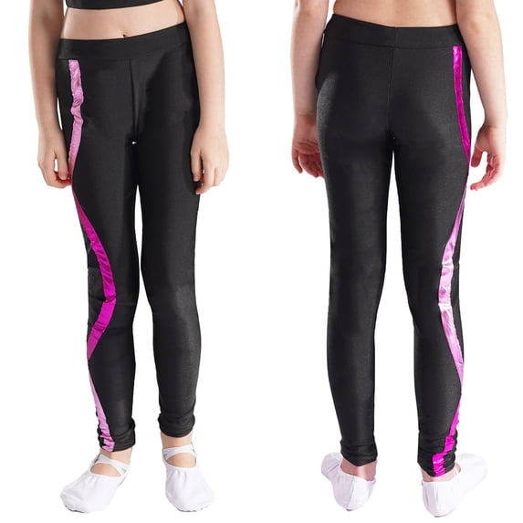 iiniim Girls' Stretch Legging Pants Kids Toddler Striped Print Long Trousers