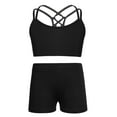 thumbnail image 1 of iiniim Girls Two Piece Ballet Dance Gymnastic Sports Bra Crop Top with Shorts Bottom Yoga Workout Gym Fitness Outfit Set, 1 of 7