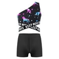thumbnail image 1 of iiniim Girls Waist Cutout Swimsuit Single Shoulder Crop Top with Elastic Waistband Shorts 8-14 Night Pegasus 14, 1 of 7