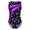thumbnail image 1 of iiniim Gymnastics Leotard for Girls Keyhole Back Printed Shorty Unitard Ballet Tumbling Ice Skating Bodysuit Black 4, 1 of 7