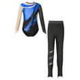 thumbnail image 1 of iiniim Gymnastics Leotards for Girls Long Sleeve Mesh Splice Ballet Bodysuit with Legging Sparkly Jumpsuit Activewear Royal Blue 12, 1 of 7