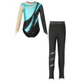 thumbnail image 1 of iiniim Gymnastics Leotards for Girls Long Sleeve Mesh Splice Ballet Bodysuit with Legging Sparkly Jumpsuit Activewear Turquoise 16, 1 of 7
