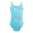 thumbnail image 1 of iiniim Horse Stars Print Fish Scales Green One Piece Beach Swimwear, (Girl's), 1 of 7