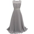 thumbnail image 1 of iiniim Kids Big Girls Lace Flower Chiffon Junior Bridesmaid Long Dress Wedding Party Maxi Gown, 1 of 7