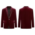 thumbnail image 1 of iiniim Kids Blazer Jacket Boys Shawl Lapel Single-Breasted Velvet Blazer Gentleman Formal Coat Burgundy 4, 1 of 6