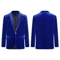 thumbnail image 1 of iiniim Kids Blazer Jacket Boys Shawl Lapel Single-Breasted Velvet Blazer Gentleman Formal Coat Royal Blue 14, 1 of 7