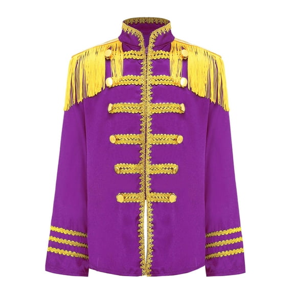 iiniim Kids Boys 1960s British Pop-Star Shirt Long Sleeve 60s Rock Band Musician Zipper Jacket Purple 6