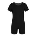 thumbnail image 1 of iiniim Kids Boys Girls Short Sleeves Ballet Dance Unitard Gymnastics Leotard Athletic Biketards Sports Bodysuit A Black 4, 1 of 7
