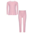 thumbnail image 1 of iiniim Kids Boys Girls Thermal 2 Piece Base Layer Fleece Lined Long Johns Top with Pants Warm Underwear Pink 110, 1 of 7