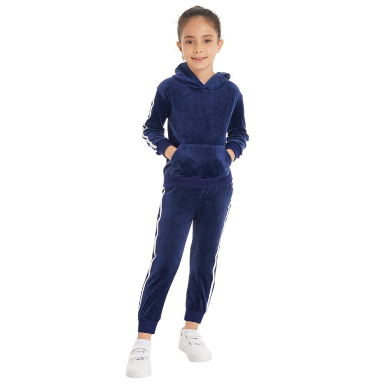 iiniim Kids Boys Girls Velour Tracksuit Sweatsuits Athletic Hoodie  Sweatshirt and Sweatpants Pants Set