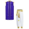 thumbnail image 1 of iiniim Kids Boys Halloween Arabian Prince Role Play Costume Dress Up Gold Trim Vest and Pants Set Purple 10, 1 of 7