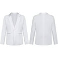 thumbnail image 1 of iiniim Kids Boys Long Sleeve Blazer Coat One-Button Gentleman Suit Formal Jacket Outerwear for Evening Party White 14, 1 of 7