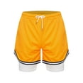 thumbnail image 1 of iiniim Kids Boys Running Athletic Shorts 2 in 1 Quick Dry Gym Basketball Drawstring Sports Workout Shorts Size 6-16 Yellow 8-9, 1 of 7