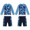 thumbnail image 1 of iiniim Kids Boys Swimsuits UPF 50+ 2-Piece Swim Set Long Sleeve Rash Guard Shirt with Trunks Bathing Suit, 1 of 7