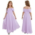 thumbnail image 1 of iiniim Kids Flower Girls Off Shoulder Chiffon Junior Bridesmaid Wedding Pageant Formal Ball Gown Maxi Dress Lavender 16, 1 of 7
