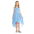 thumbnail image 1 of iiniim Kids Girl's Sequins Junior Bridesmaid  Ruched Hi Lo Flower Girl Dress Princess Pageant Party Ball Gown Blue 16, 1 of 7