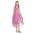 thumbnail image 1 of iiniim Kids Girl's Sequins Junior Bridesmaid  Ruched Hi Lo Flower Girl Dress Princess Pageant Party Ball Gown Pink 10, 1 of 7