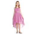 thumbnail image 1 of iiniim Kids Girl's Sequins Junior Bridesmaid  Ruched Hi Lo Flower Girl Dress Princess Pageant Party Ball Gown Pink 8, 1 of 7