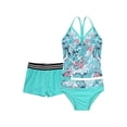 thumbnail image 1 of iiniim Kids Girls 3 Pieces Swimsuit Sleeveless  Swim Crop Tops with Shorts Bottoms Set Tankini Bathing Suit, 1 of 7