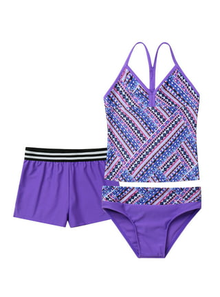 Girls Bathing Suits 2 Piece Swimsuit Kids Blue Dyeing And Printing