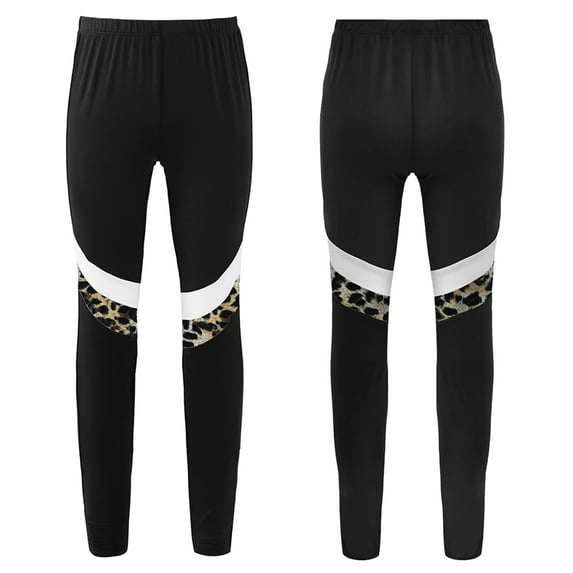 iiniim Kids Girls Athletic Leggings Compression Running Trousers Stretchy Dance Workout Yoga Pants Leopard 6