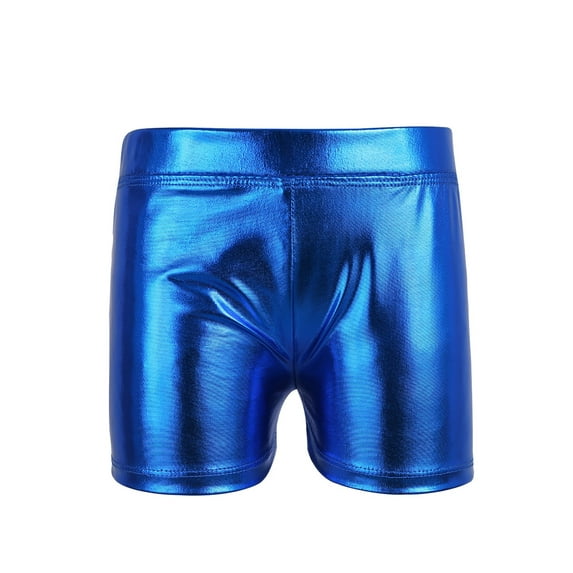 iiniim Kids Girls Ballet Dance Gymnastic Shorts Shiny Metallic Workout Sports Swimming Boy-Cut Bottoms