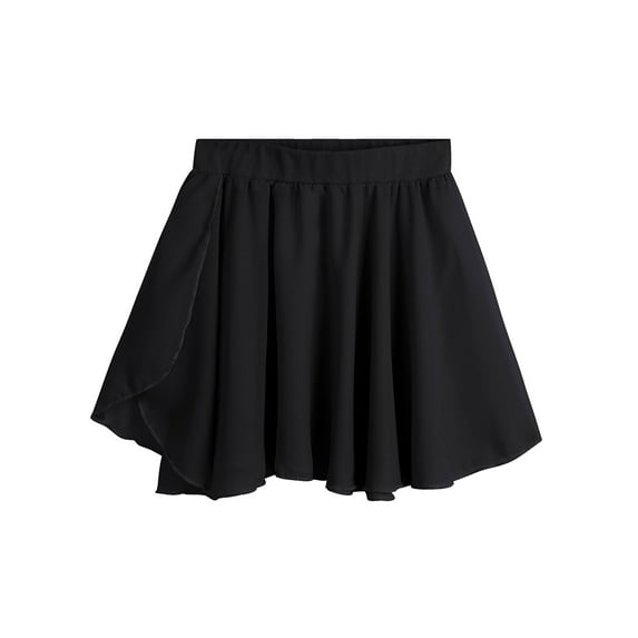 iiniim Kids Girls Basic Chiffon Pleated Pull-on Wrap Skirt Skort Ballet Dancewear Daily Casual Outfits