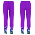 thumbnail image 1 of iiniim Kids Girls Beach Swimming Bottoms High Waist Swim Pants Fish Scales Print Leggings Purple 8, 1 of 7