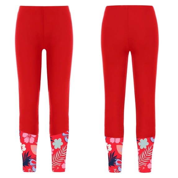 iiniim Kids Girls Beach Swimming Bottoms High Waist Swim Pants Fish Scales Print Leggings Red 8