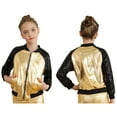 thumbnail image 1 of iiniim Kids Girls Boys Metallic Bomber Moto Jacket Coat Hip Hop Jazz Modern Dance Top Disco Party Costume Size 6-16 Gold 12, 1 of 7