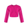 thumbnail image 1 of iiniim Kids Girls Boys Shinny Long Sleeve Dance Crop Tops Sequin Athletic Shirts Tee Dancewear, 1 of 7