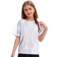 thumbnail image 1 of iiniim Kids Girls Boys Shiny Metallic Short Sleeve Shirt T-shirt Sparkly Jazz Hip Hop Dance Top Performance, 1 of 7