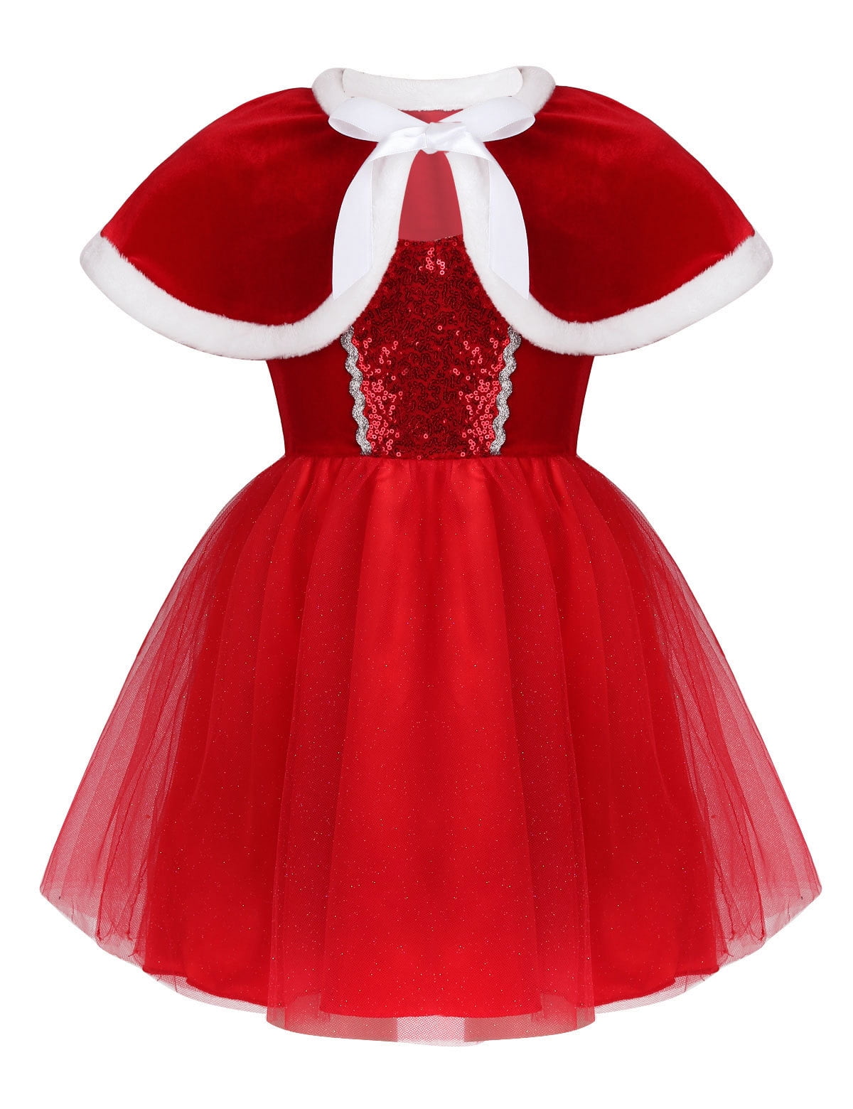 iiniim Kids Girls Christmas Outfit Sequins Mesh Tutu Dress with Velvet — free download