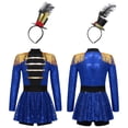 thumbnail image 1 of iiniim Girls Circus Ringmaster Dress Metallic Sequin Tassel Leotard Skirt with Hats for Stage Party Blue 10, 1 of 7