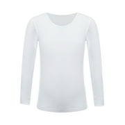 iiniim Kids Girls Compression Base Layer Thermal Underwear Tops Stretchy Long Sleeve Undershirts Type B White 7-10