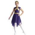 thumbnail image 1 of iiniim Kids Girls Dance Contrast Color Sleeveless High Low Dress Dancewear Purple 8, 1 of 7