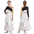 thumbnail image 1 of iiniim Kids Girls Dance Long Sleeve Metallic Color Block Ballet Dress Size 6-16 White 16, 1 of 7