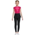 thumbnail image 1 of iiniim Kids Girls Dance Unitards Sleeveless Cutout Mock Neck Rhinestones Sequins Jumpsuit Acrobatics Costume Hot Pink 10, 1 of 7