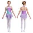 thumbnail image 1 of iiniim Kids Girls Figure Ice Skating Sequin Dance Dress Sleeveless Mesh Tutu Dress Lavender 14, 1 of 7