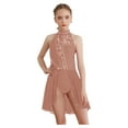 thumbnail image 1 of iiniim Kids Girls Floral Lace Rhinestones Ice Skating Dress Lyrical Dance Leotard with Skirt Ballerina Costume Dusty Pink 10, 1 of 7