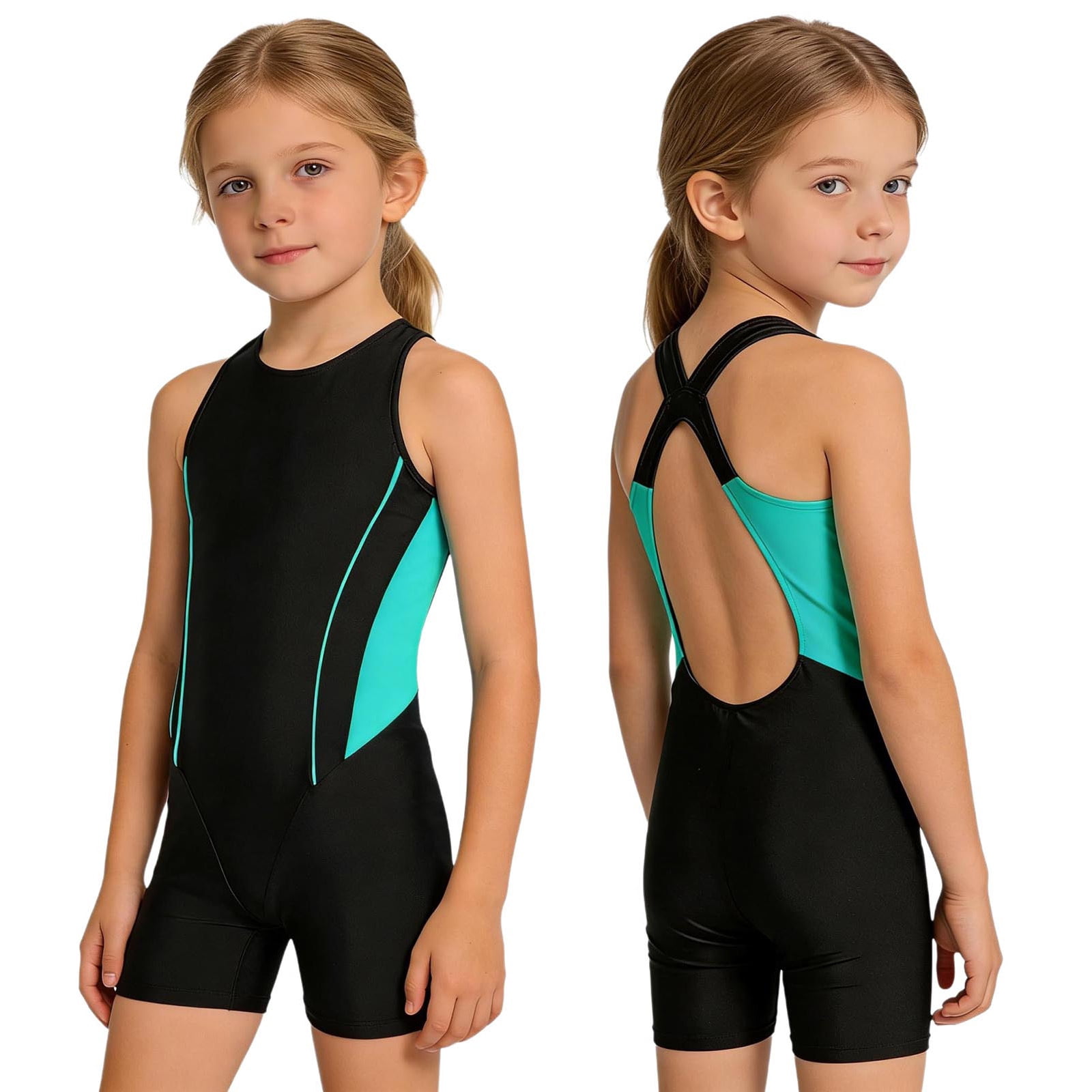 Floral Racer iiniim Girls Floral Racer Cutout Back One Piece Swimsuit Athletic ...