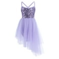 thumbnail image 1 of iiniim Kids Girls Glitter Sequins Ballet Dance Asymmetric Tutu Dress Leotard Ballerina Dancewear, 1 of 7