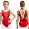 thumbnail image 1 of iiniim Kids Girls Gymnastics Leotard Sparkly Rhinestone Sleeveless Unitard Jumpsuit Ballet Dance Bodysuit Red 12, 1 of 7